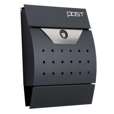 HOMCOM Lockable Mail Box, Wall-mounted, Steel-Black