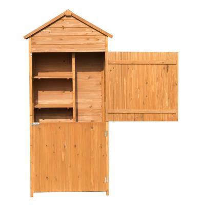 Outsunny 90 x 50cm 4-Tier Lockable Outdoor Garden Utility Cabinet Brown