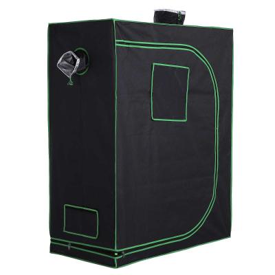 Outsunny Greenhouse for Hydroponic Plant Indoor Grow Tent Canopy with reflective Mylar 600D Oxford 120Lx60Wx150H cm Black/Green