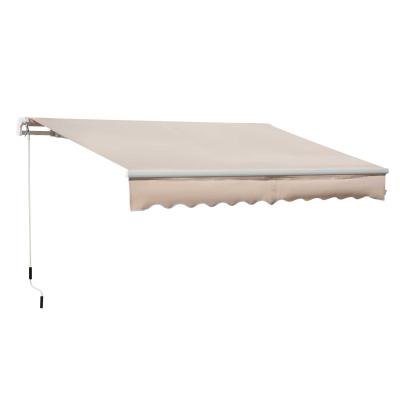 Outsunny 4x2.5m Manual Awning Window Door Sun Weather Shade w/ Handle Beige