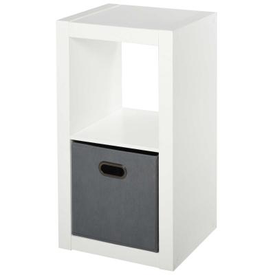 HOMCOM Particle Board 2-Tier Shelf w/ Drawer White