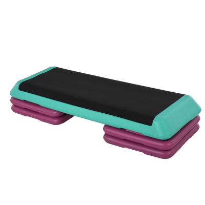 HOMCOM Plastic Adjustable 3-Level Aerobic Step Green/Purple