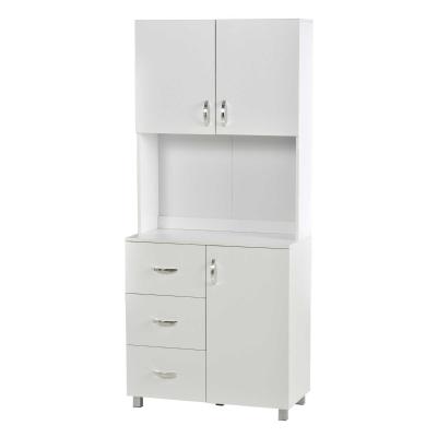 HOMCOM Particle Board Tall Freestanding Kitchen Cabinet White