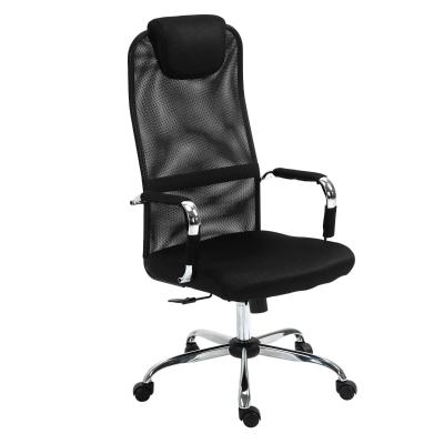 Vinsetto Office Chair Mesh Fabric Swivel Desk Chair Home Study Rocker with Wheel, Black