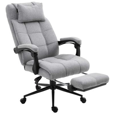 Vinsetto Ergonomic Office Chair Adjustable Height Rolling Swivel w/Armrest Light Grey