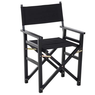 HOMCOM Wooden Director's Folding Chair, Oxford Fabric, Beech,56L-Black