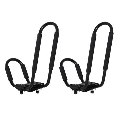 HOMCOM 2 Pieces Kayak Roof Rack Universal Mount Cross Bar Carrier, for Boat with Strap