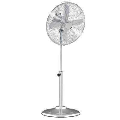 HOMCOM 120 cm Standventilator, Ventilator, Höhenverstellbarer Lüfter, 3 Geschwindigkeitsstufen, Verstellbarer Neigungswinkel, Stahl, Silber