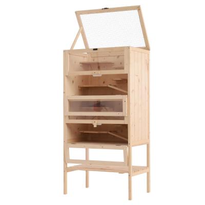 PawHut® Hamsterkäfig Kleintierkäfig Nagerkäfig Mäusekäfig Tannenholz