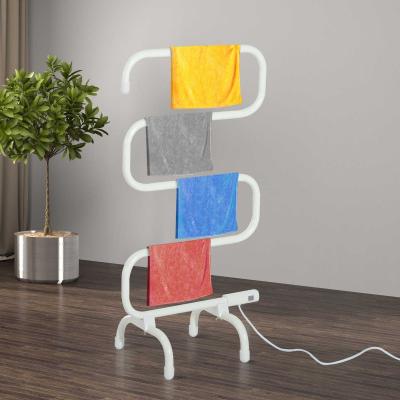 HOMCOM Elektrischer Handtuchhalter Handtuchwärmer Heizkörper Freistehend Cremeweiß