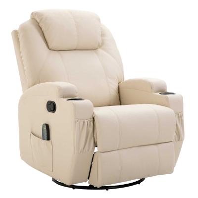 HOMCOM® Massagesessel Wärmefunktion | Eco-Leder, Schaumstoff, Metall | 84 x 92 x 109 cm | Creme