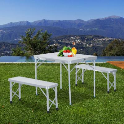 Outsunny® 3tlg Campingtisch Klapptisch Picknicktisch inkl. 2 Bänke