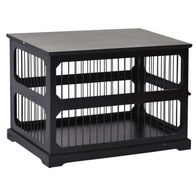 PawHut® Hundekäfig Tierkäfig aus MDF und Metall Hundebox Moderner Stil Schwarz