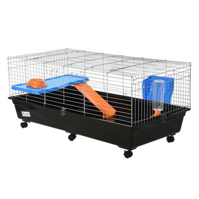 PawHut® Kleintierkäfig Rollbarer Nagerkäfig Starter-Set mit allem Zubehör 119x59x50cm