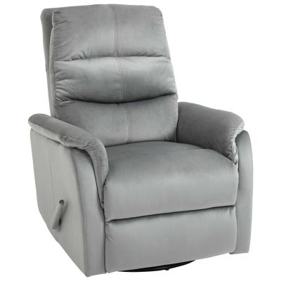 HOMCOM Relaxsessel Liegesessel TV Sessel mit Wippenfunktion Einzelsofa 140° neigbar Fernsehsessel Polyester Grau 80 x 102 x 100 cm