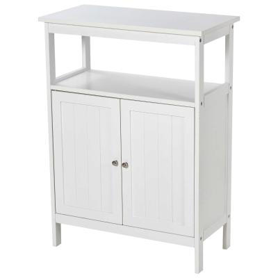 kleankin® Badezimmerregal Badeschrank Küchenschrank mit 1 offenes Ablagefach MDF Weiß