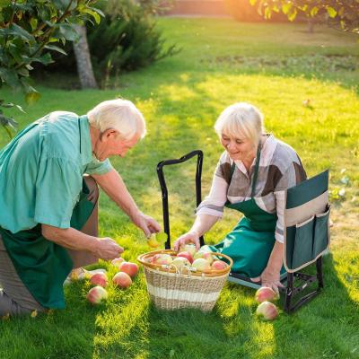 Outsunny® Kniebank Gartenhocker 2-in-1 Kniehilfe Klappbar Werkzeugtasche EVA-Schaumstoff