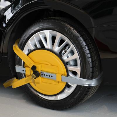 HOMCOM® Radkralle Parkkralle für Ø47-67cm Räder mit 2 Schlüsseln Schutzscheibe Gelb