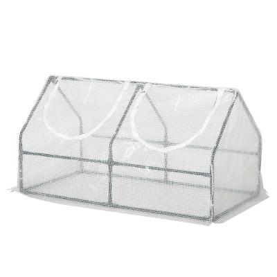 Outsunny® Gewächshaus mit Fenster PE Treibhaus Tomatenhaus Frühbeet 120x60x60cm Weiß