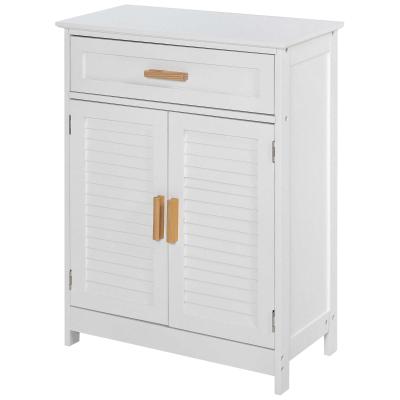kleankin® Badezimmerregal Multifunktionsschrank mit 1 Schublade 1 Türschrank Weiß