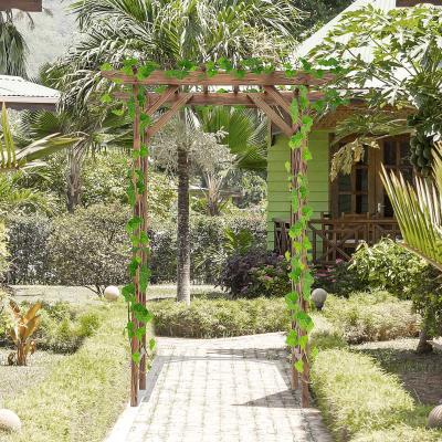 Outsunny® Torbogen für Kletterpflanzen Rosenbogen Rankhilfe Rankgitter Tannenholz Braun