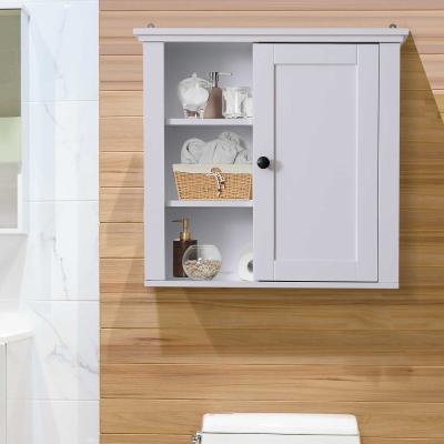 HOMCOM Badschrank Küchenschrank Hängeschrank Badezimmerschrank Badregal Wandschrank vestellbarer Einlegeboden 3 x Fach Holz Weiß 53 x 14,5 x 50,5 cm