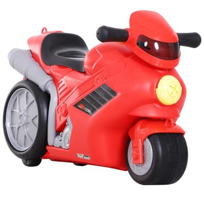 HOMCOM® Kinderkoffer Motorrad Kindergepäck Handgepäck mit Gurt zum Sitzen Rot Räder