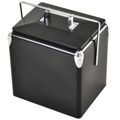 Outsunny® 30 L Kühlbox zum Warmhalten und Kühlen 24h Weinkühler Camping Edelstahl Schwarz