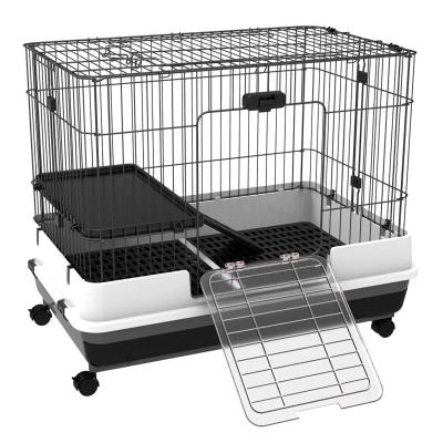 PawHut® Haustierkäfig 2 Türen mit Plattform Bodenfach Metall 81,2 x 52,7 x 66 cm