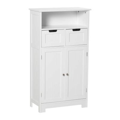 kleankin® Badzimmerschrank Badkommode mit 2 Schubladen 1 Türschrank Weiß