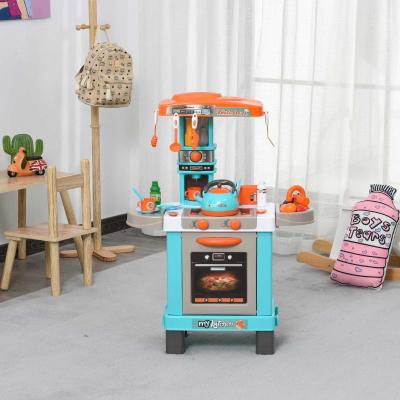 HOMCOM® 34-teilige Kinder-Spielküche Licht- und Soundeffekte Lernspielzeug Kunststoff