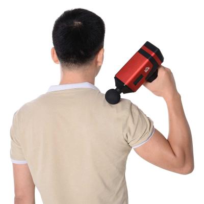 HOMCOM® Massagepistole Massage Gun Massagegerät 6 Köpfe 20 Geschwindigkeitsstufen Alulegierung Rot 6,5 x 17,5 x 22 cm