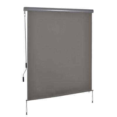 Outsunny Senkrechtmarkise Balkonmarkise Vertikalmarkise Windschutz Seitenrollo Sichtschutz mit Handkurbel Polyesterstoff+Aluminium Grau 160 x 250 cm