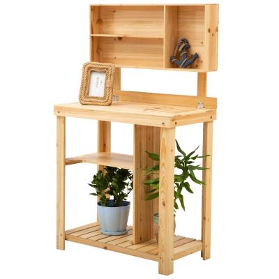 Outsunny® Pflanztisch Gartenarbeitstisch für Garten Balkon Terrasse aus Tannenholz Natur