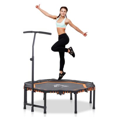 HOMCOM Fitness-Trampolin, Trampolin für Kinder und Erwachsene, Gartentrampolin, Stahl+PP+EVA, Orange+Schwarz, 122 x 122 x 122-138 cm