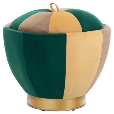 HOMCOM® Hocker Sitzhocker Polsterhocker mit Stauraum Grün Braun Beige