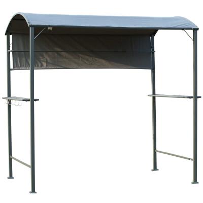 Outsunny® Grillpavillon BBQ-Pavillon mit 2 Ablagen Flammschutzdach Polyester Schwarz