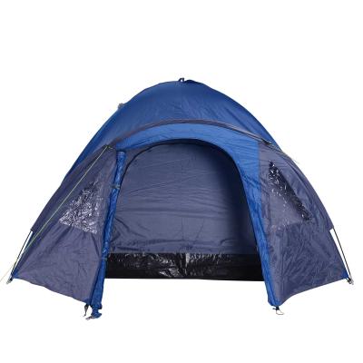Outsunny Campingzelt für 4 Personen ganzjährig nutzbar 3,00 x 2,50 x 1,30m Blau+Grau
