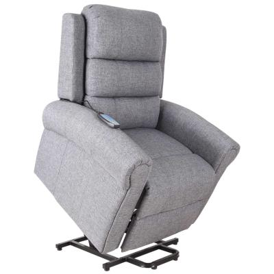 HOMCOM elektrischer Aufstehsessel Massagesessel mit Wärmefunktion Sessel mit Aufstehhilfe relaxsessel mit Fernbedienung Leinen Grau 98 x 96 x 105 cm
