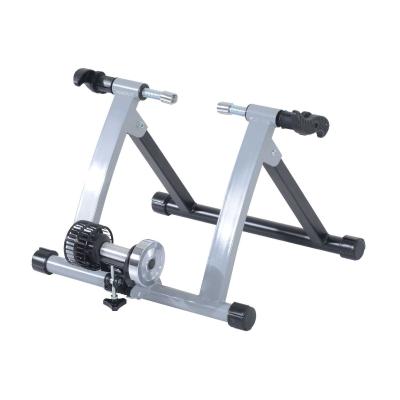 HOMCOM Rollentrainer Fahrradtrainer Indoor Fahrrad Heimtrainer klappbar Magnetbremse 26"-28" Stahl Silber 54,5 x 47,2 x 39,1 cm