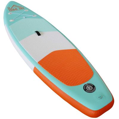HOMCOM® Aufblasbares Surfbrett Surfboard Stand Up Board mit Paddel Rutschfest PVC Grün