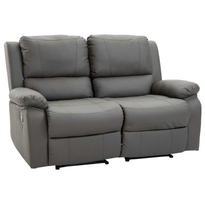 HOMCOM Doppelsofa Relaxliege Relaxsessel verstellbare Rückenlehnen Polyester Grau 141,5 x 95 x 94,5 cm