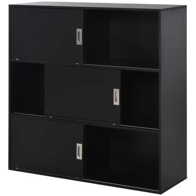 HOMCOM® Bücherregal Standschrank Aktenschrank Mehrzweckschrank 120x40x120cm Schwarz