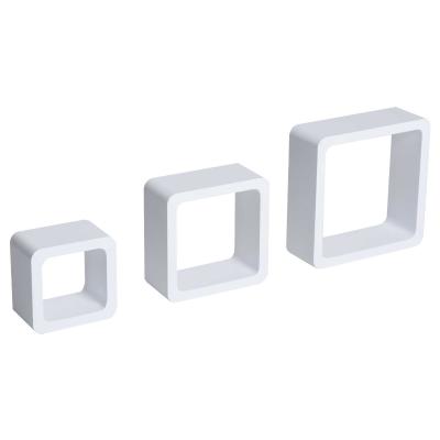 HOMCOM® Wandregal 3er Set Cube Regal Hängeregal Würfel MDF Weiß