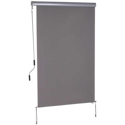 Outsunny Senkrechtmarkise Balkonmarkise Vertikalmarkise Windschutz Seitenrollo Sichtschutz mit Handkurbel Polyesterstoff+Aluminium Grau 120 x 200 cm