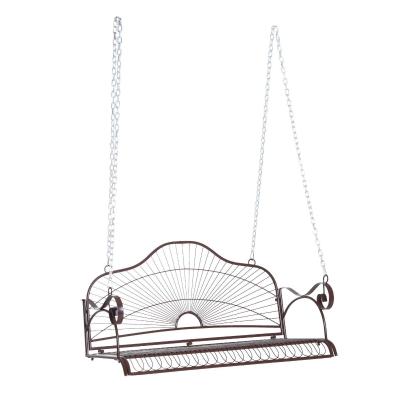 Outsunny® Hängebank Hollywoodschaukel Bank Gartenschaukel mit Ketten 2-Sitzer Metall Braun