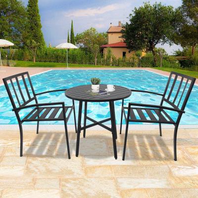 Outsunny® 3-teilige Essgruppe Sitzgruppe Gartenmöbel Set mit 1 Tisch + 2 Stühlen Metall