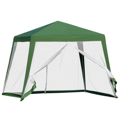 Outsunny® Gartenpavillon Pavillon Partyzelt Gartenzelt mit Moskitonetz Grün 3 x 3 m