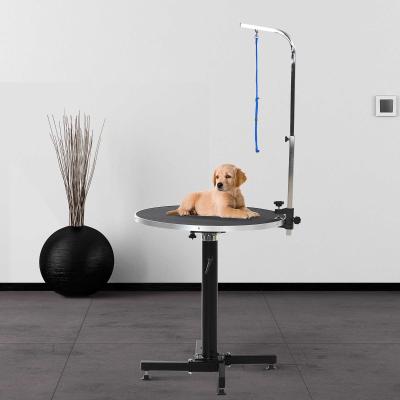 PawHut® Trimmtisch Tierpflegetisch runder Schertisch höhenverstellbar klappbar Schwarz