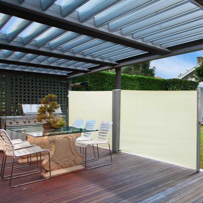 Outsunny Seitenmarkise, Sicht- und Sonnenschutz, Seitenrollo, Polyester, Creme, 6 x 1,8 m